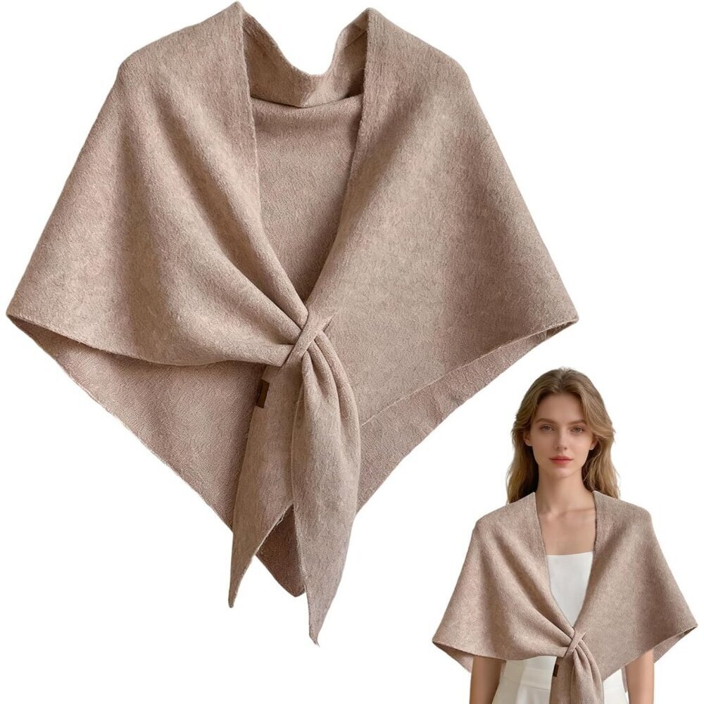 Women Pashmina Shawl Wrap Polyester Knitted Casual All-Season Accessory